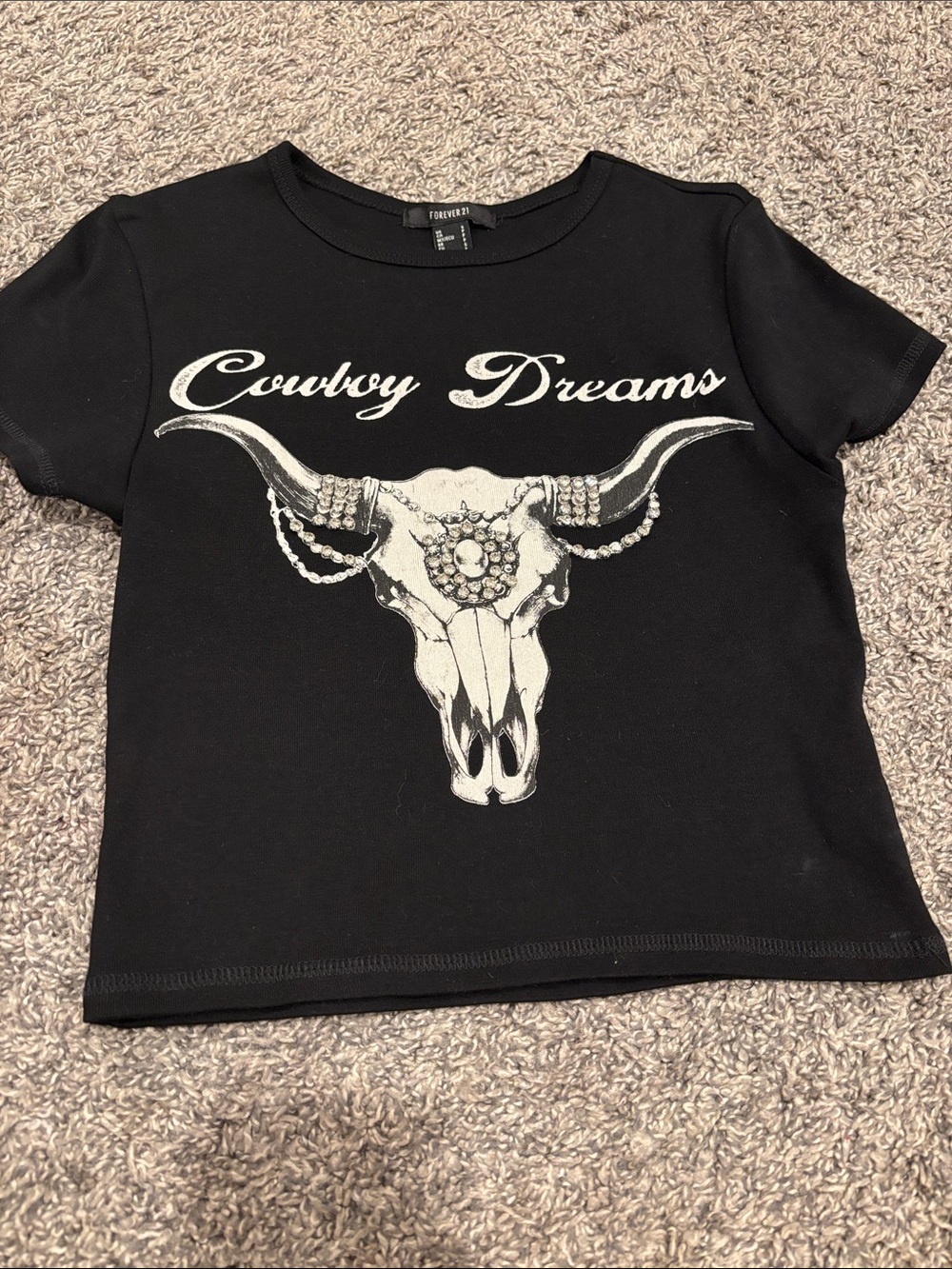 Forever 21 Black Graphic 'Cowboy Dreams' Tee